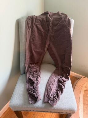 Wearables High Waist Cord Stretchy pants in dark grey